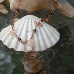 Copper Wrapped Agate Pendant And Necklace