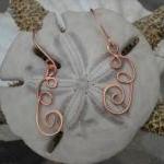 Copper Curly Q Earrings