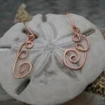 Copper Curly Q Earrings
